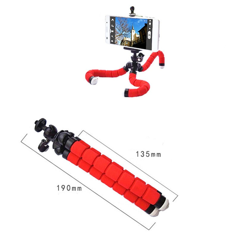 Tripod for Camera Mini Flexible Octopus for Xiaomi Huawei Phone Clip with Sponge Tripod