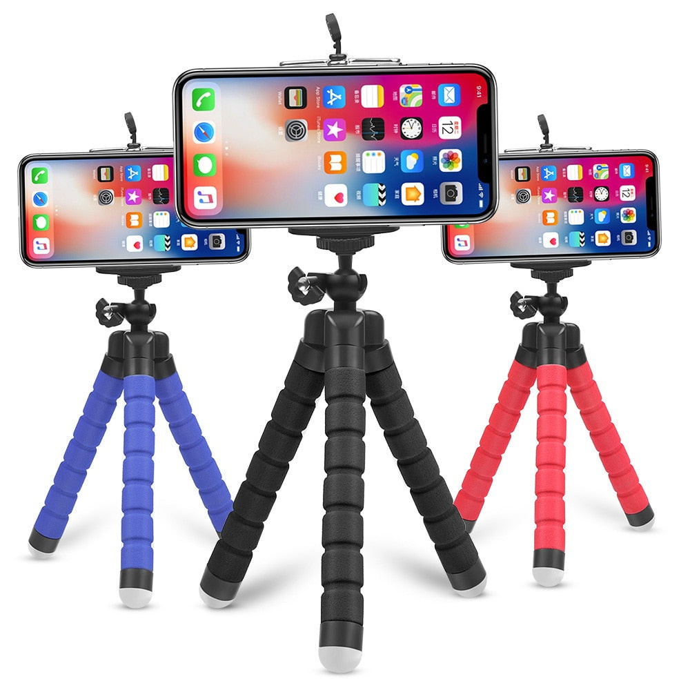 Tripod for Camera Mini Flexible Octopus for Xiaomi Huawei Phone Clip with Sponge Tripod