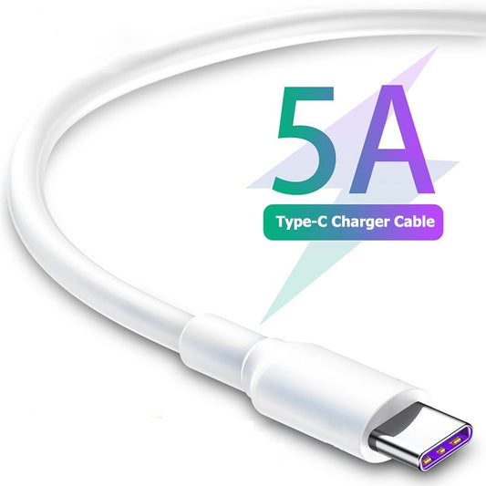 Fast Charge 5A USB Type C Cable For Samsung S20 S9 S8 Xiaomi Huawei P30 Pro Mobile Phone Charging